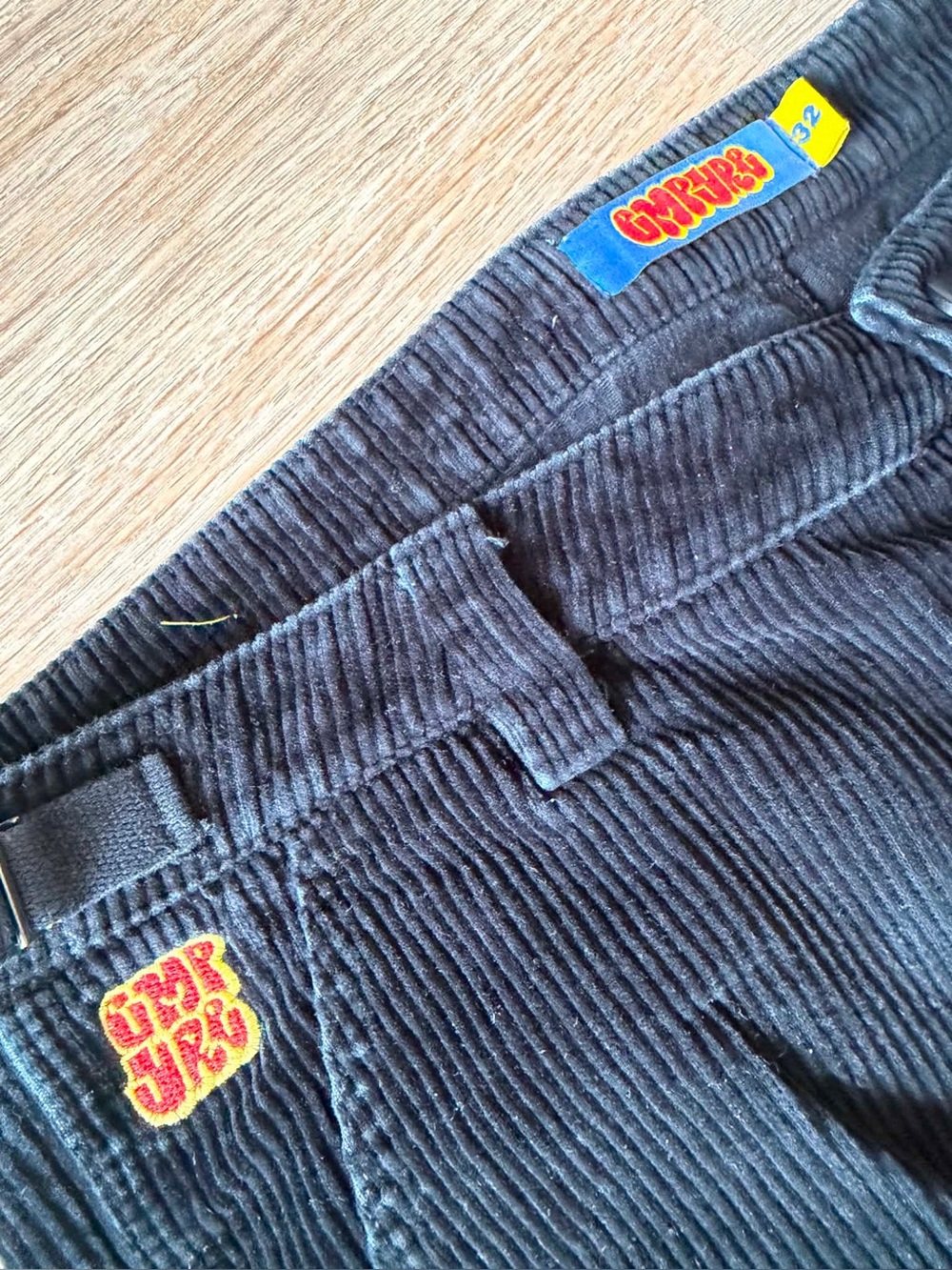 MENS EMPYRE BLACK CORDUROY CARGO PANTS mens 32